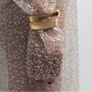 Zara Gold Tone Pair of Rigid Bracelets NWT